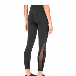 Lululemon Athletica Black Leggings with Mesh Panels